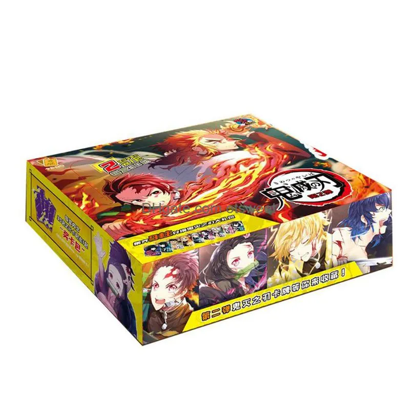 card games demon slayer cards collection tcg packs booster box nezuko anime table playing games kids toys birthday gift 221025