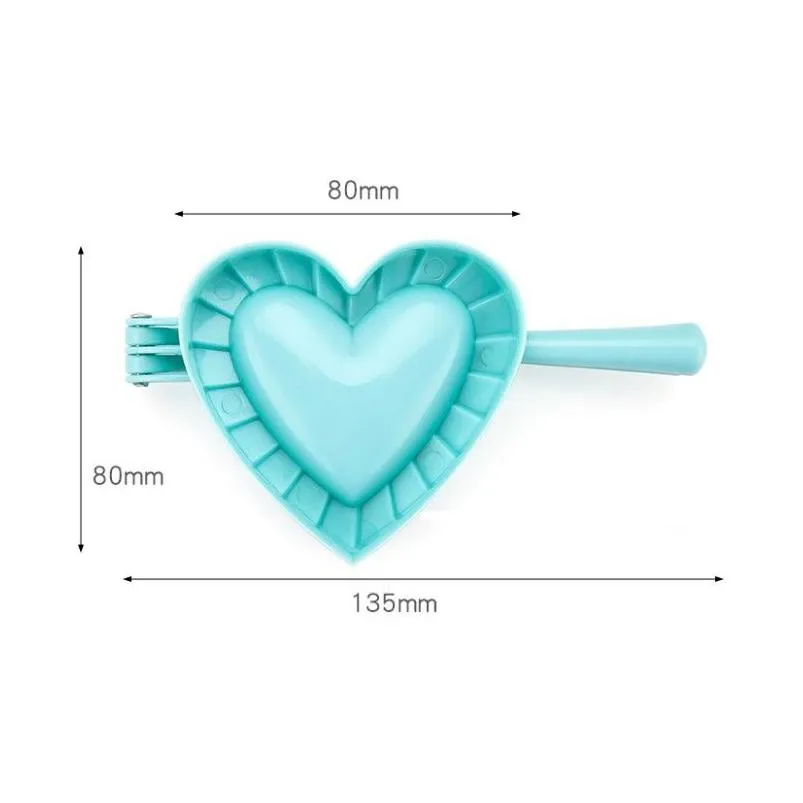 heart round dumpling pie maker - 2 in 1 dough press for ravioli calzone turnover pastry cutter kitchen tool
