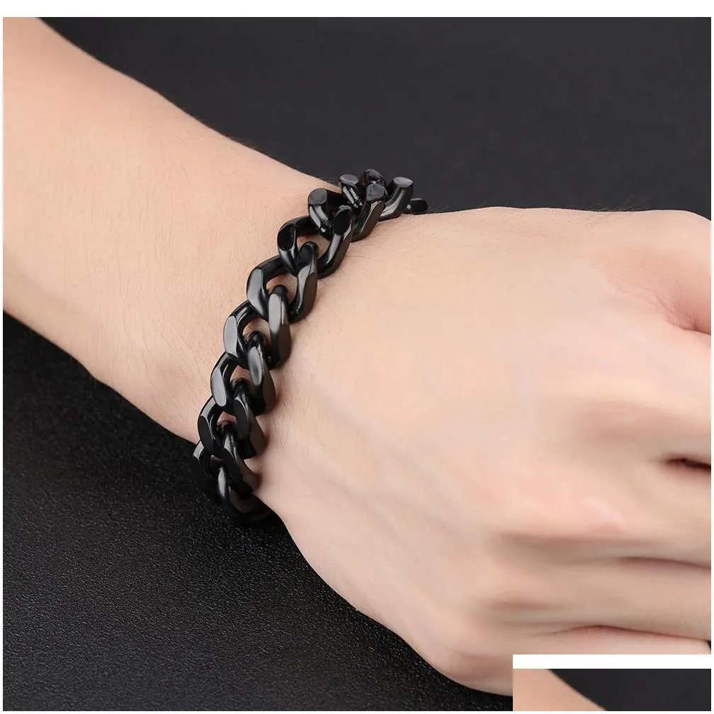 mens snake bone chain bracelets business stainless steel titanium steel bangle jewelry