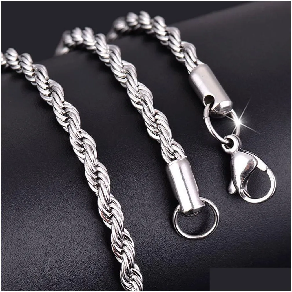 twisted titanium steel necklace bold chain design uni accessory for stylish look