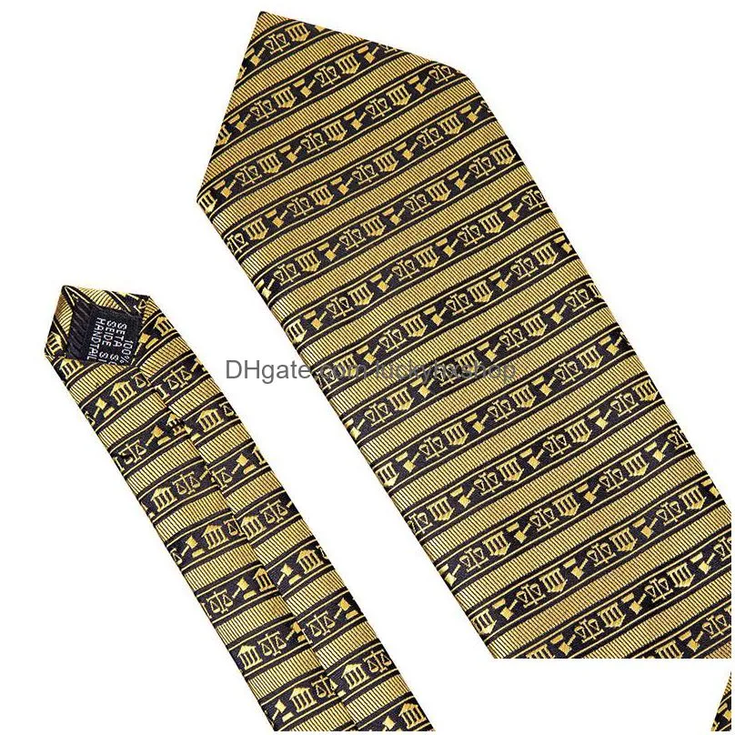 gold paisley men silk necktie fahsion brooches tie handkerchief cufflinks sets 12 colors gifts barry.wang designer 220819