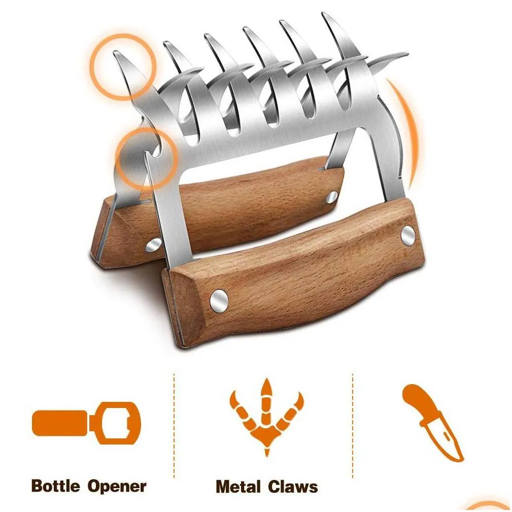 meat fork shredder claws stainless steel bbq pulled pork meat clamp handing carving food grill accessories barbecue tool