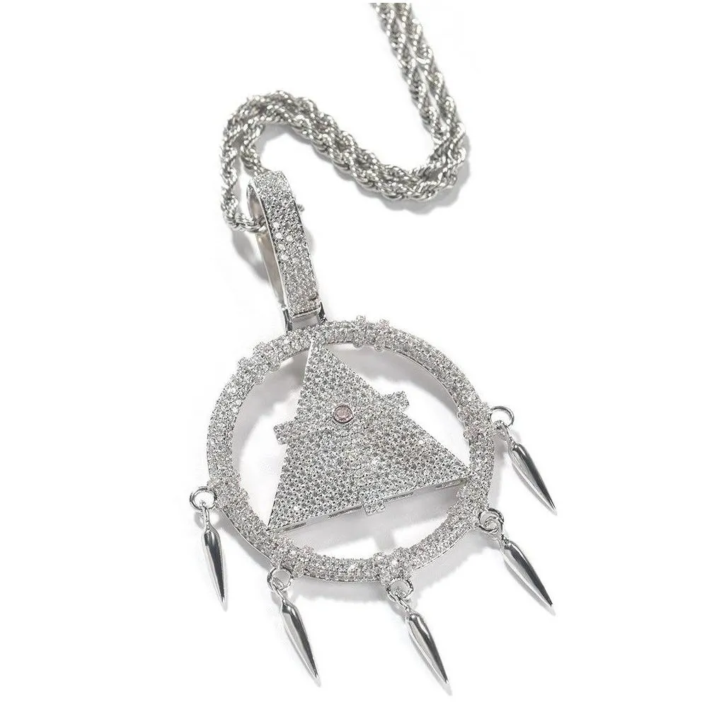 geometric zircon hip hop necklace - real white gold plated jewelry for bling lovers