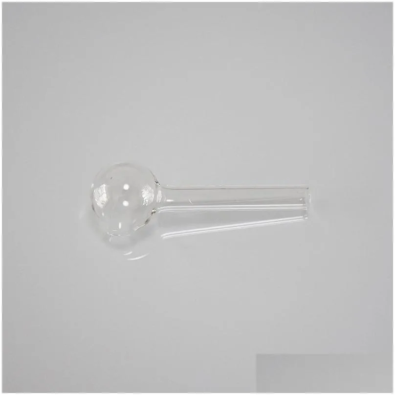 65mm length mini clear glass pipes 18mm ball oil burner tubes nail tips burning jumbo pyrex concentrate pipes thick quality transparent smoking