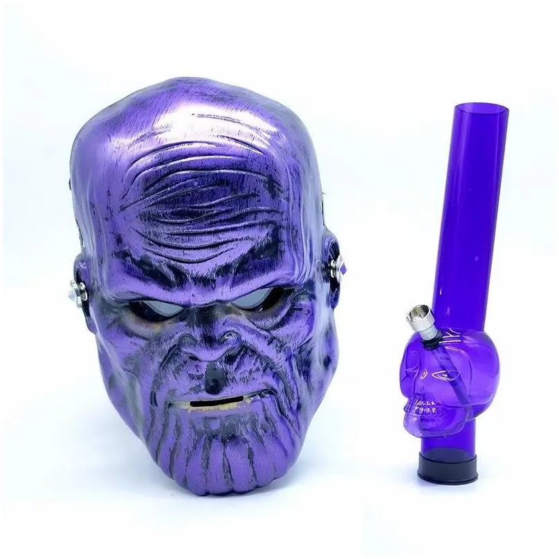 gas mask bong water shisha acrylic smoking pipe skull halloween hookah tobacco tubes wholesale