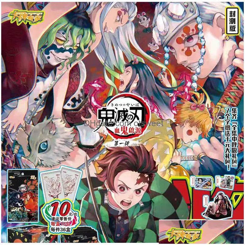 card games original demon slayer s infinite train ssp diamond rare tanjirou kamado nezuko character collection 221128