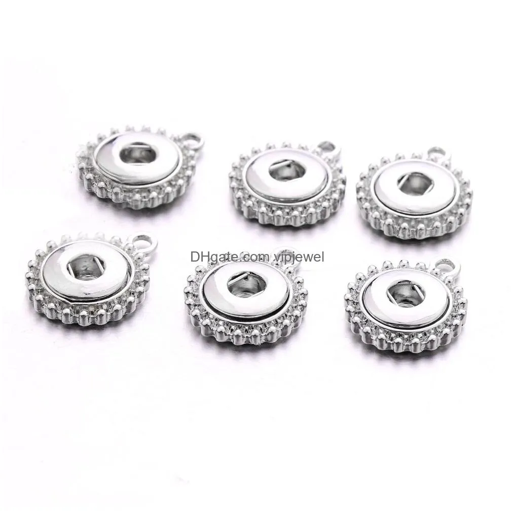 two ears silver gold alloy 12mm ginger snap button base charms for snaps bracelet necklace diy jewelry accessory