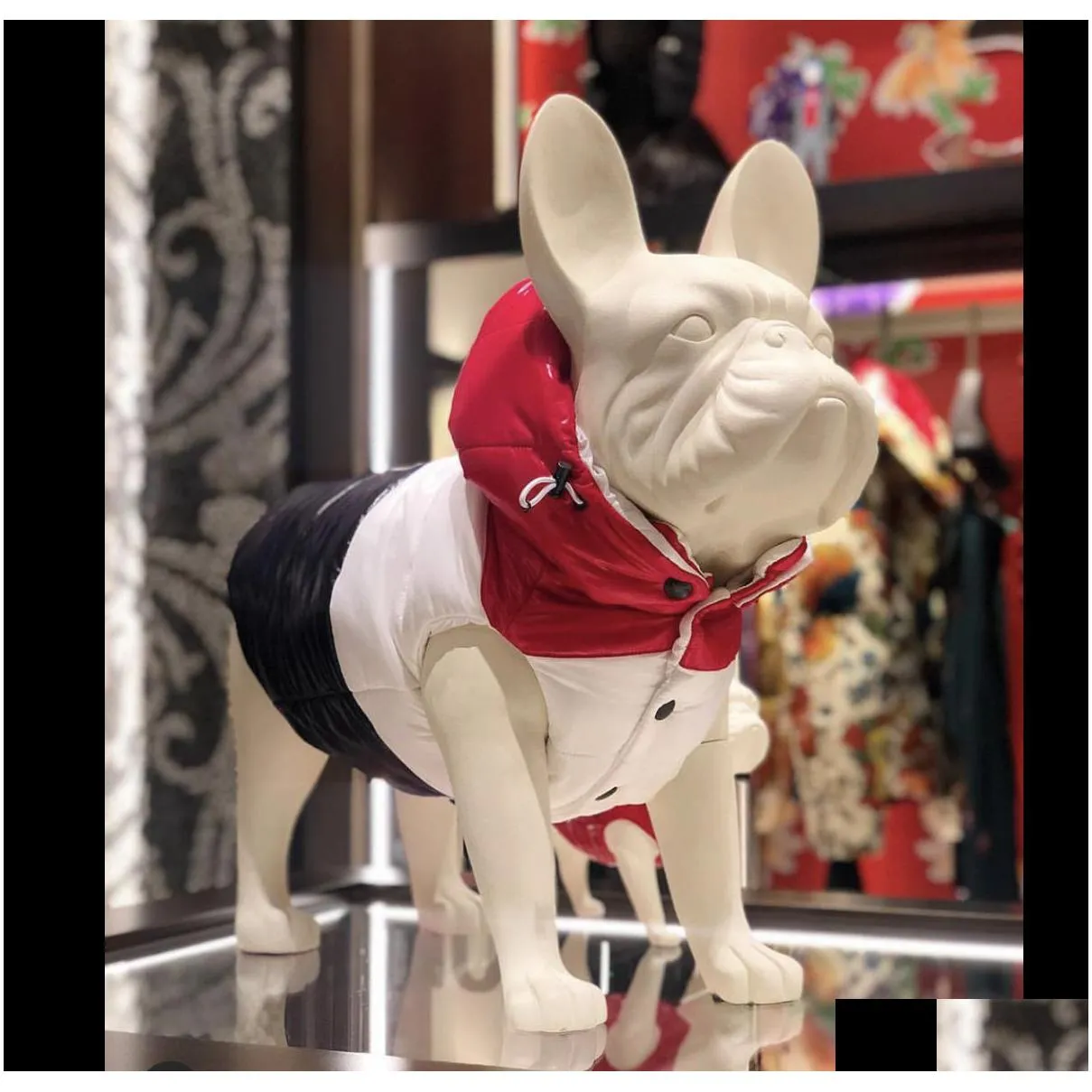 classic patchwork designer pet coats ins fashion thicken bulldog jacket winter warm personality teddy outerwears apparel