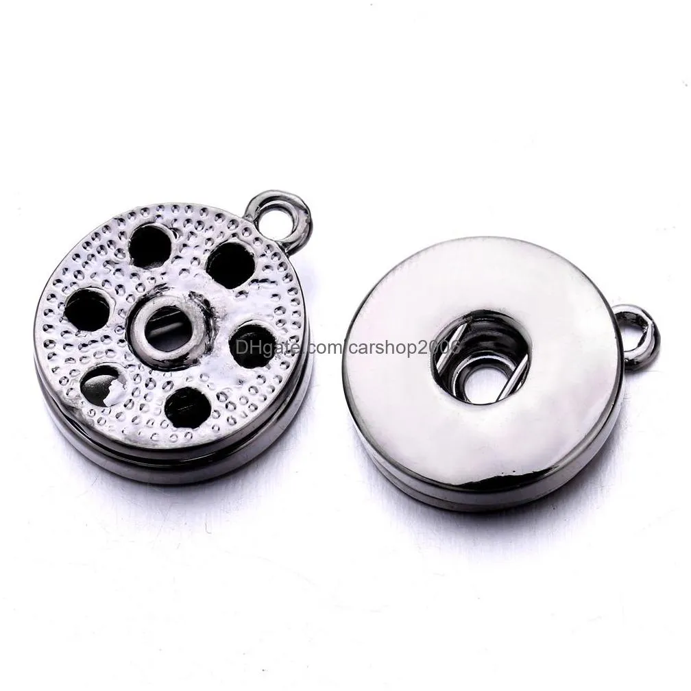 metal 18mm ginger snap button base pendant charms for diy snaps buttons necklace bracelet jewelry accessorie