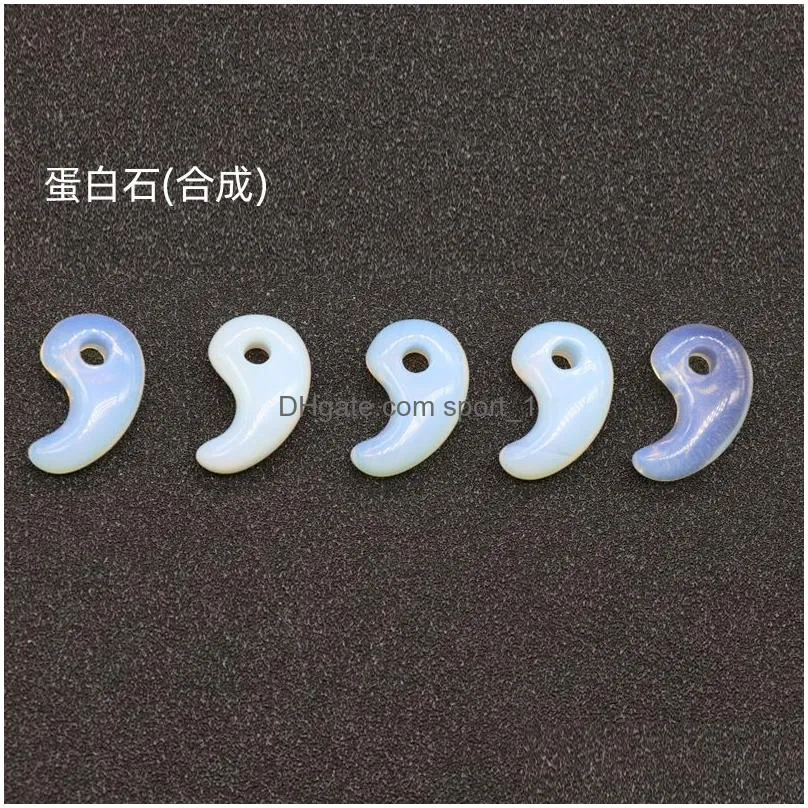 14x22mm natural stone charms magatama pal pink quartz crystal chakra reiki healing charm pendants for jewelry necklace marking