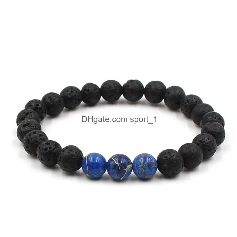 4colors natural black lava stone turquoise bracelet vaolcano stone aromatherapy  oil diffuser bracelet