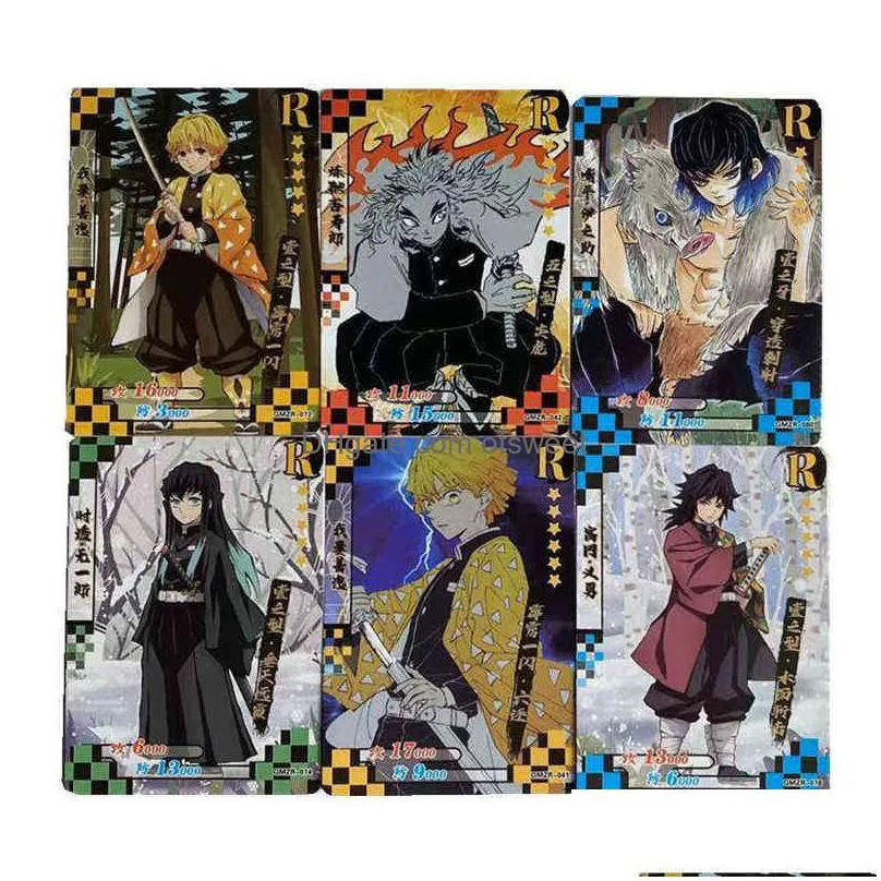 demon slayer card tcg game cards table toys for family children christmas gift aa220314
