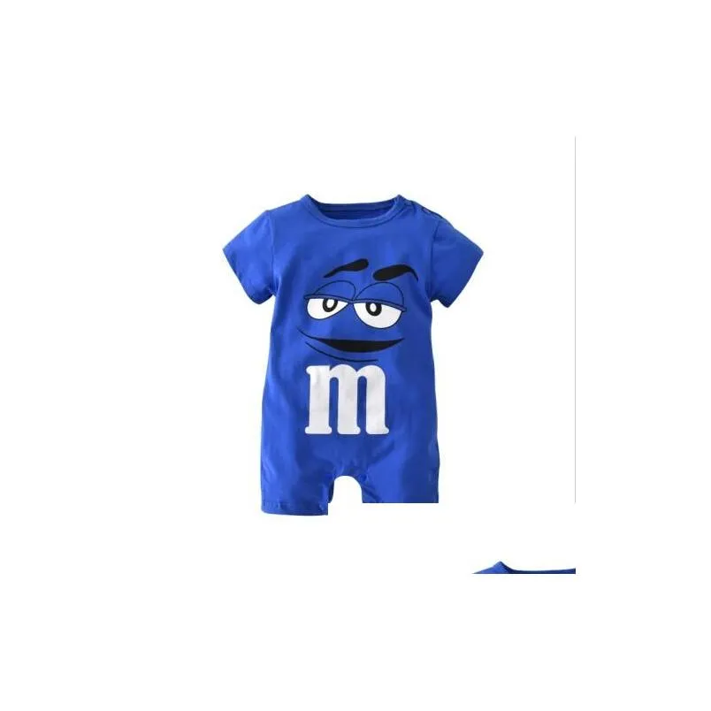 summer baby boy clothes born blue and red short sleeve clothing cartoon printing jumpsuit infant romper toddler outfits