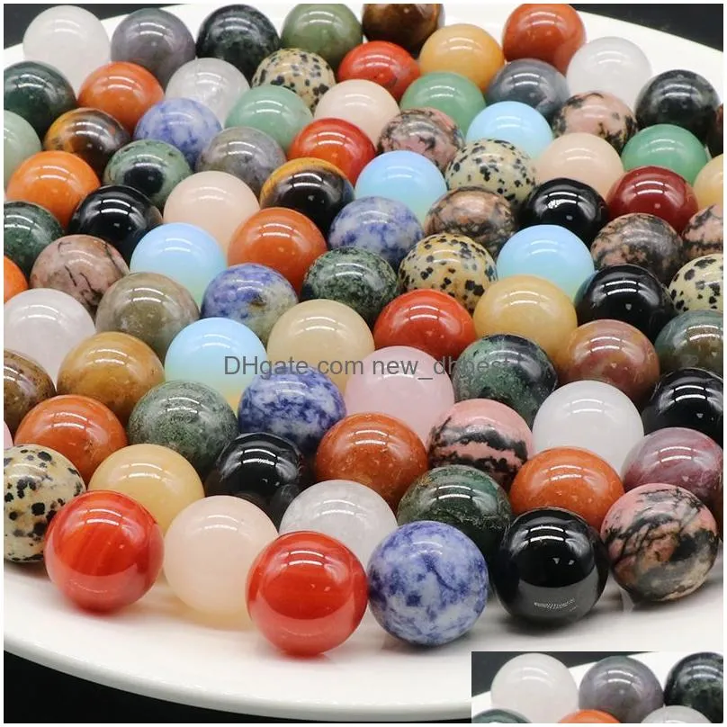 20mm non porous ball statue natural stone carved decoration quartz hand polished healing crystal reiki trinket gift room ornament