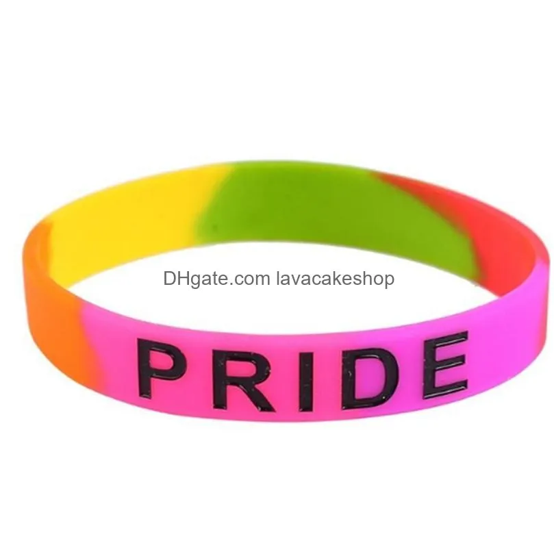 13 design lgbt silicone rainbow bracelet party favor colorful wristband pride wristbands dhs delivery 2023