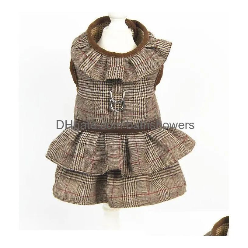 designer dog accessories pet clothes british style breathable traction chest waistcoat skirt