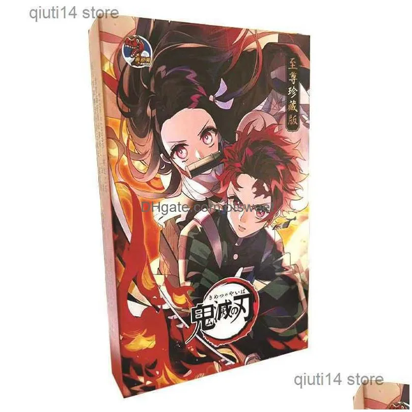 card games new anime demon slayer box hobby collection tcg playing gp rare kimetsu no yaiba figures for children gift toy t230629