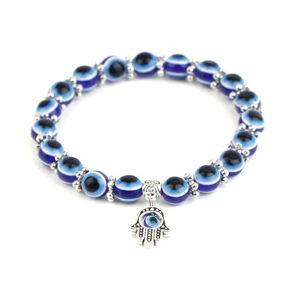 natural stone turkey evil eyes bracelets unisex fashion blue eye bracelet party jewelry simple evil-eye hand lucky bracelets