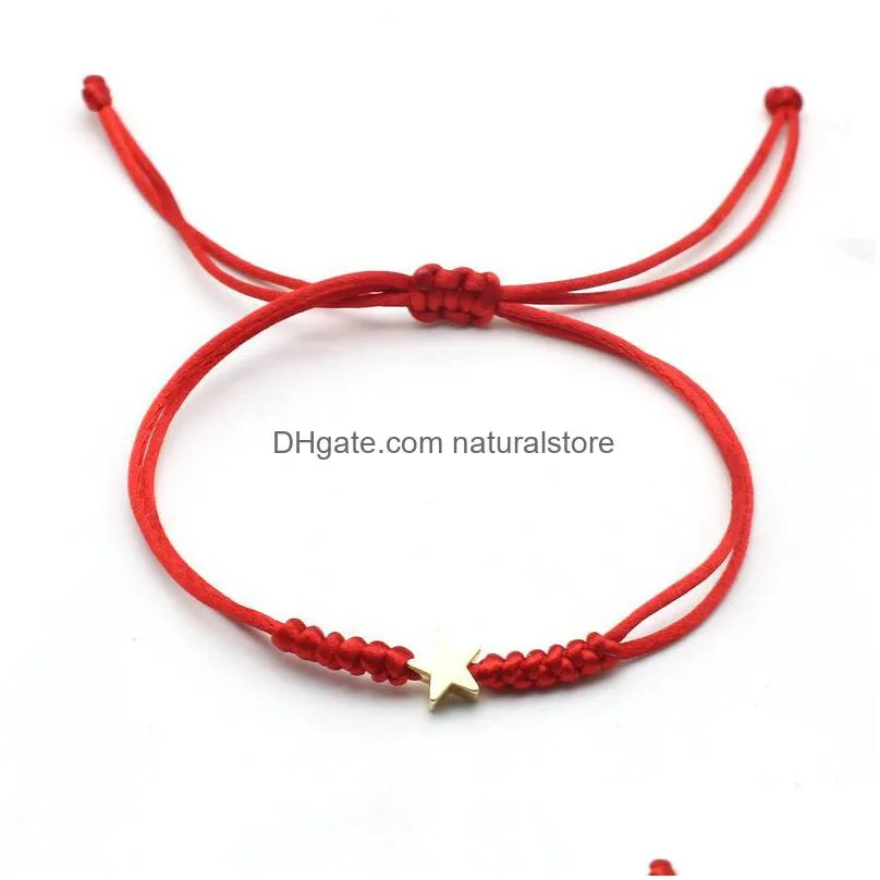 handmade star charm bracelet women men lucky five pointed red string braided adjustable couple bracelets friendship jewelry