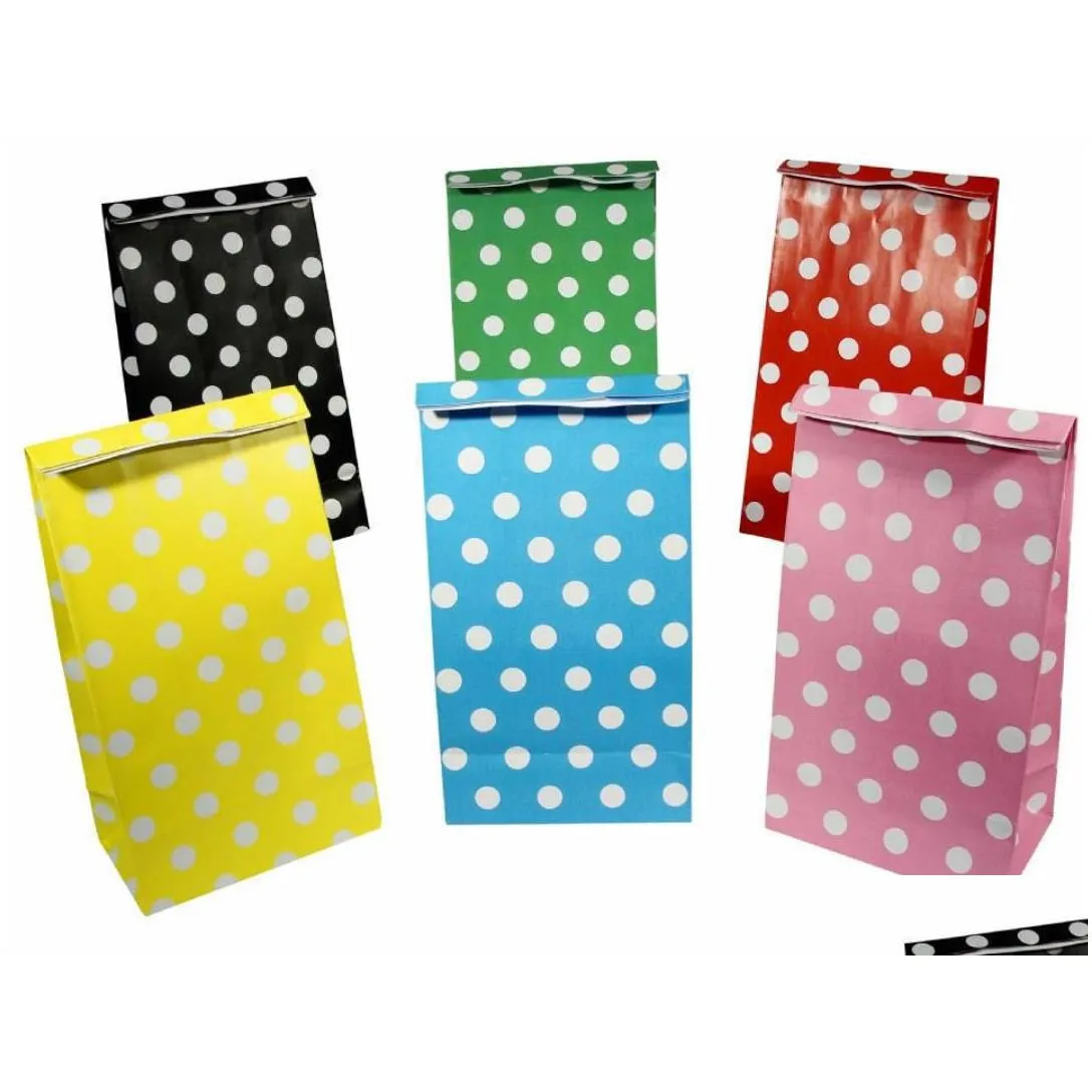 party candy treat wrap bag polka dot loot bags birthday food paper bags