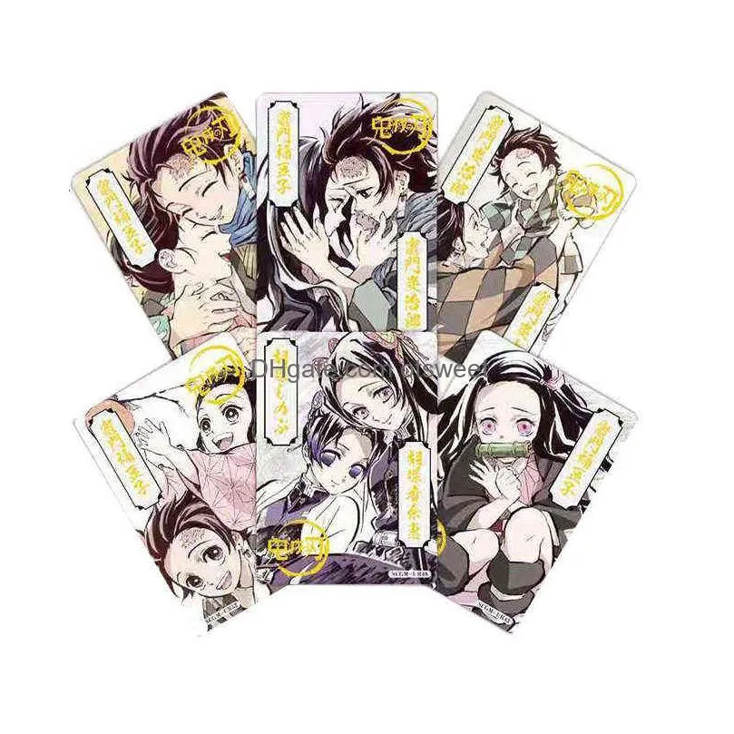 demon slayer card game collection cards letters games children anime collection kids gift playing toy g1125