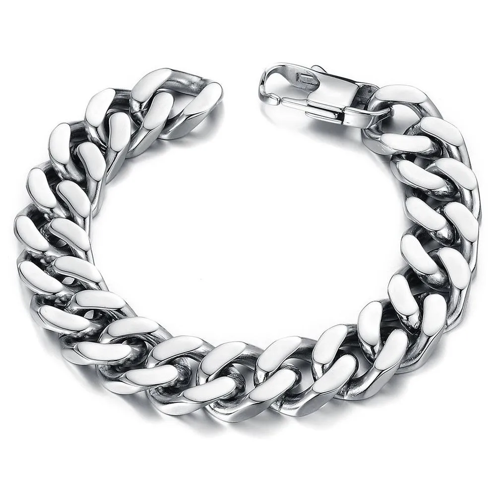 mens snake bone chain bracelets business stainless steel titanium steel bangle jewelry