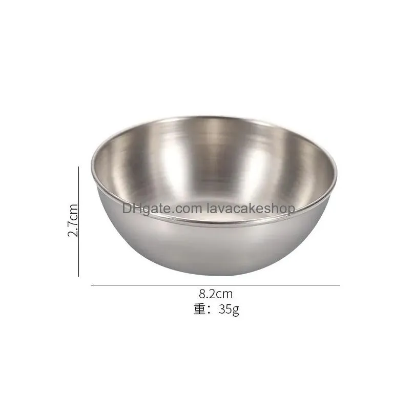 stainless steel round seasoning dishes bowls condiment cups sushi dipping small dish bowl saucers mini appetizer plates 0602