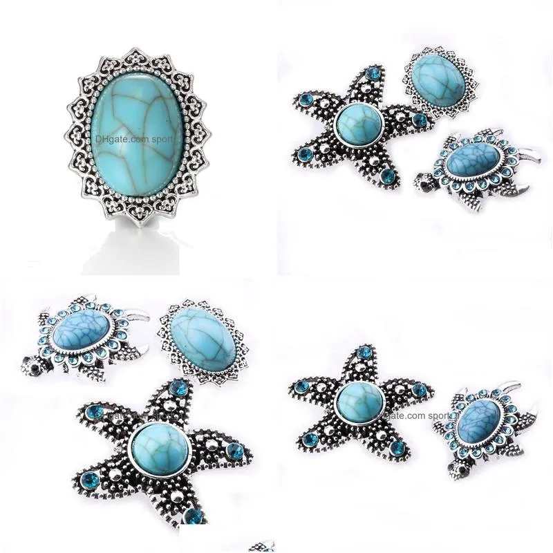 big snap jewelry starfish tortoise turquoise 18mm snap buttons for 18mm snaps bracelet necklace