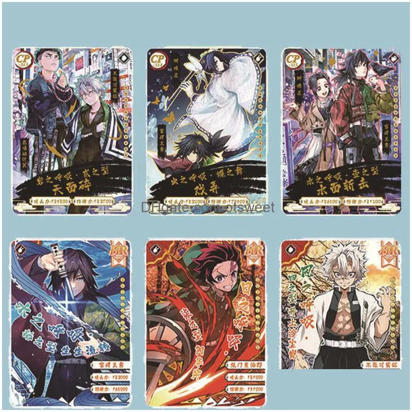 cartoon figures 2022 demon slayer cards box hobby collection tcg playing game rare card kimetsu no yaiba figures for children gift toy