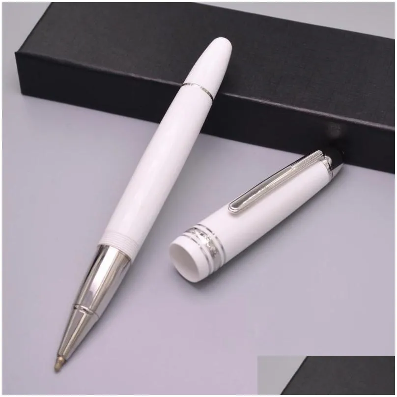 famous roller ball pen matte black gift pen white classique office writing pens with series number