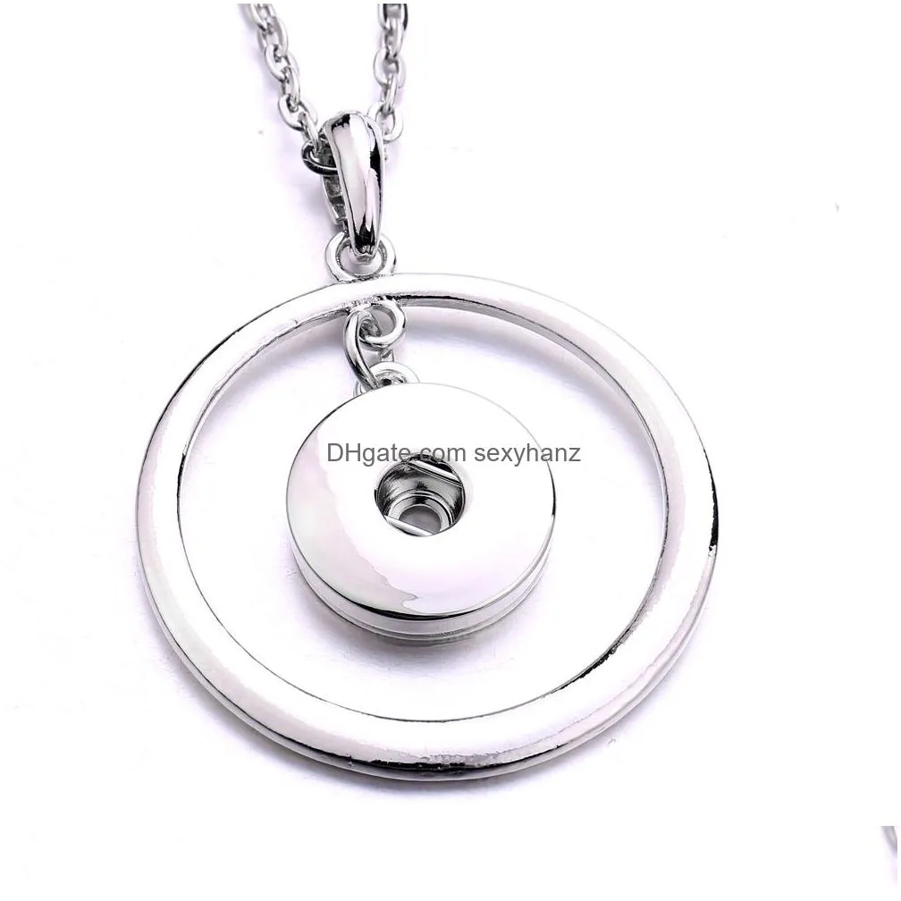 simple styles snap button necklace 18mm ginger snaps buttons sun charms necklaces for women jewelry