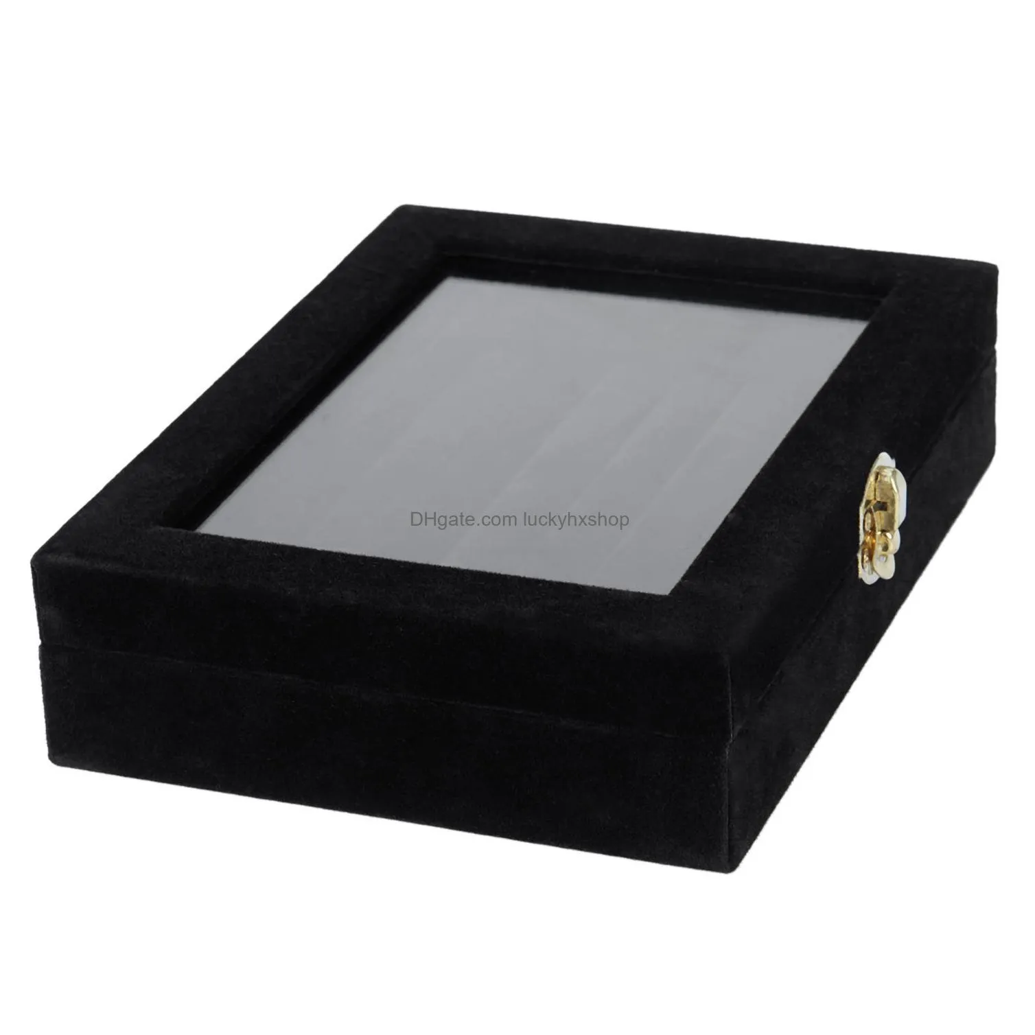 velvet glass ring earring jewelry display organizer box tray holder storage case mx200810
