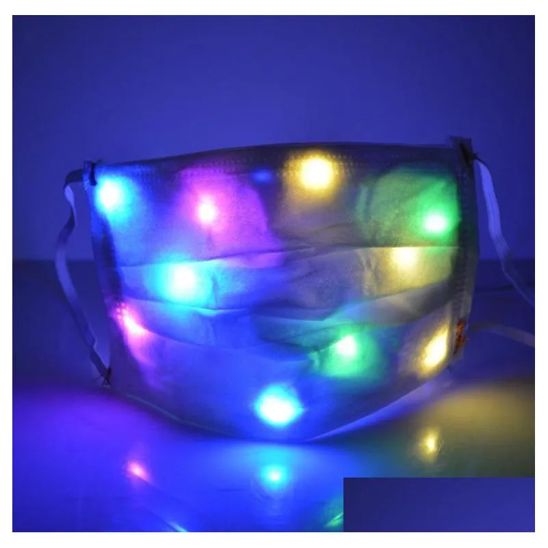 glowpartyco led rave face mask colorful light up glowing costume cover for festivals parties dancing bars.