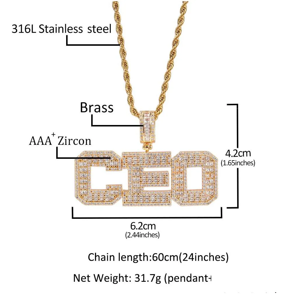 topbling hip hop a-z custom letters pendant necklace charm gift for men women bling iced t zircon 18k real gold plated