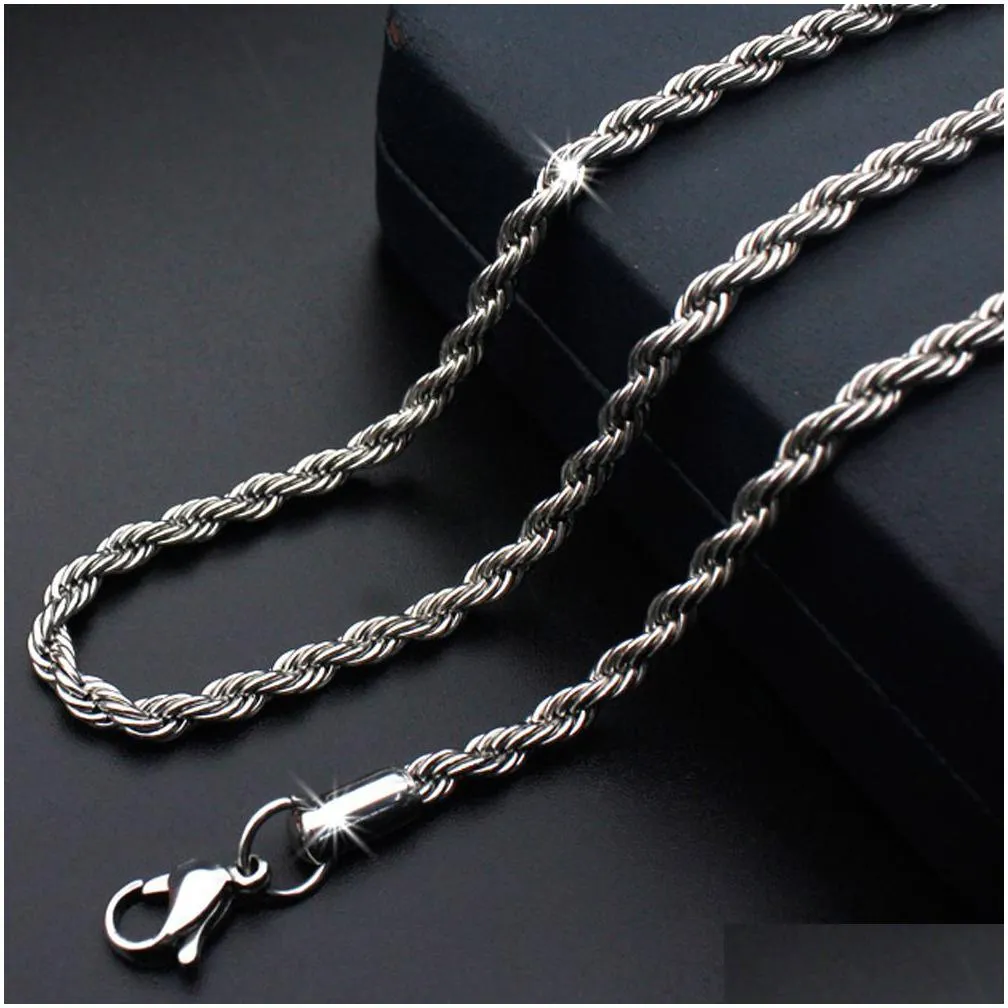 twisted titanium steel necklace bold chain design uni accessory for stylish look