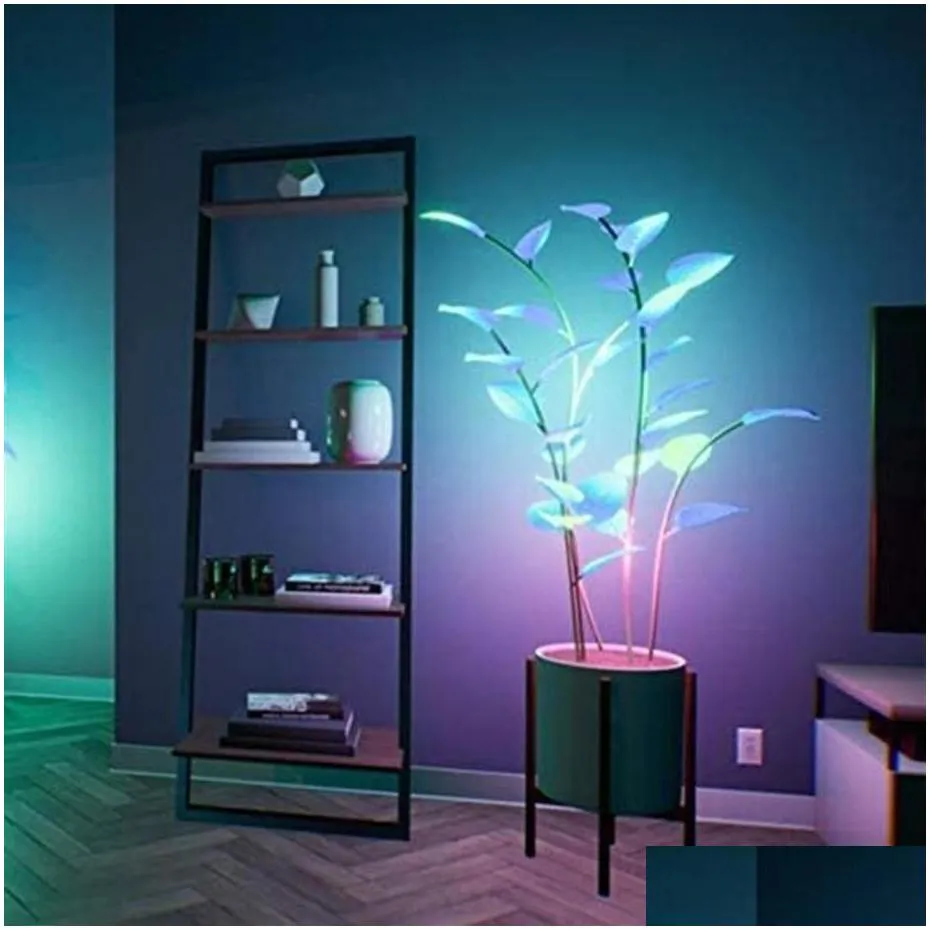 the magical led houseplant indoor color luminous green plant plastic dectrition for home beautiful fast drop decorative flowers 211w