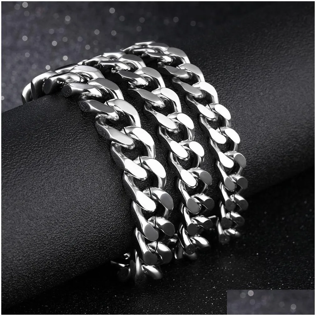 mens snake bone chain bracelets business stainless steel titanium steel bangle jewelry