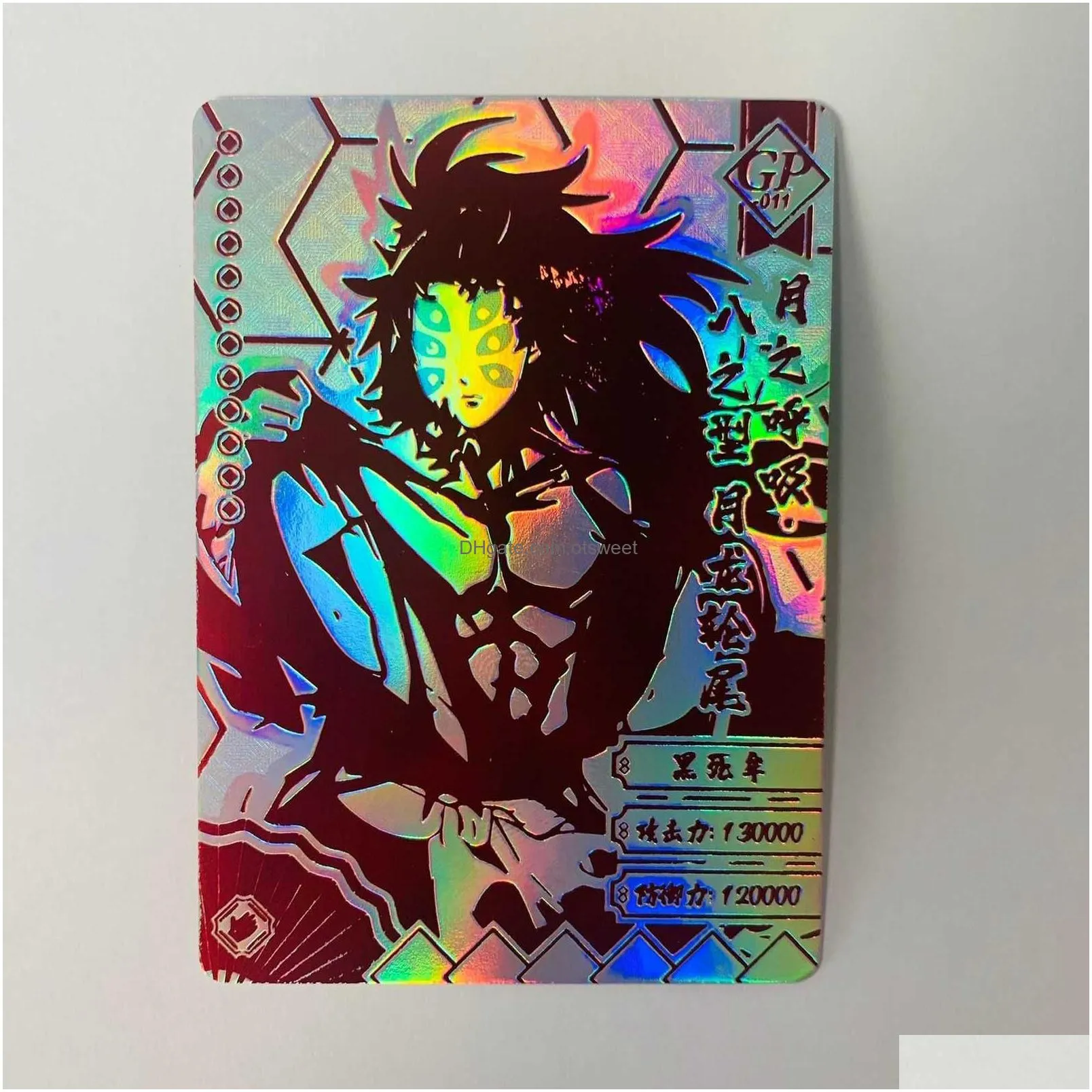 cartoon figures demon slayer anime characters kochou shinobu bronzing collection craft flash card cartoon toy collectible card birthday gift