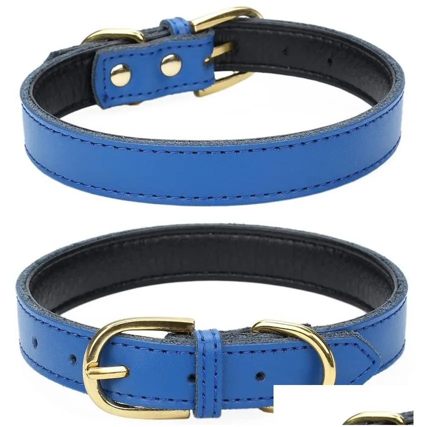 gold pin buckle dog collars with adjustable buckles fashion leather dogs collars neck decoration pet supplies accessories