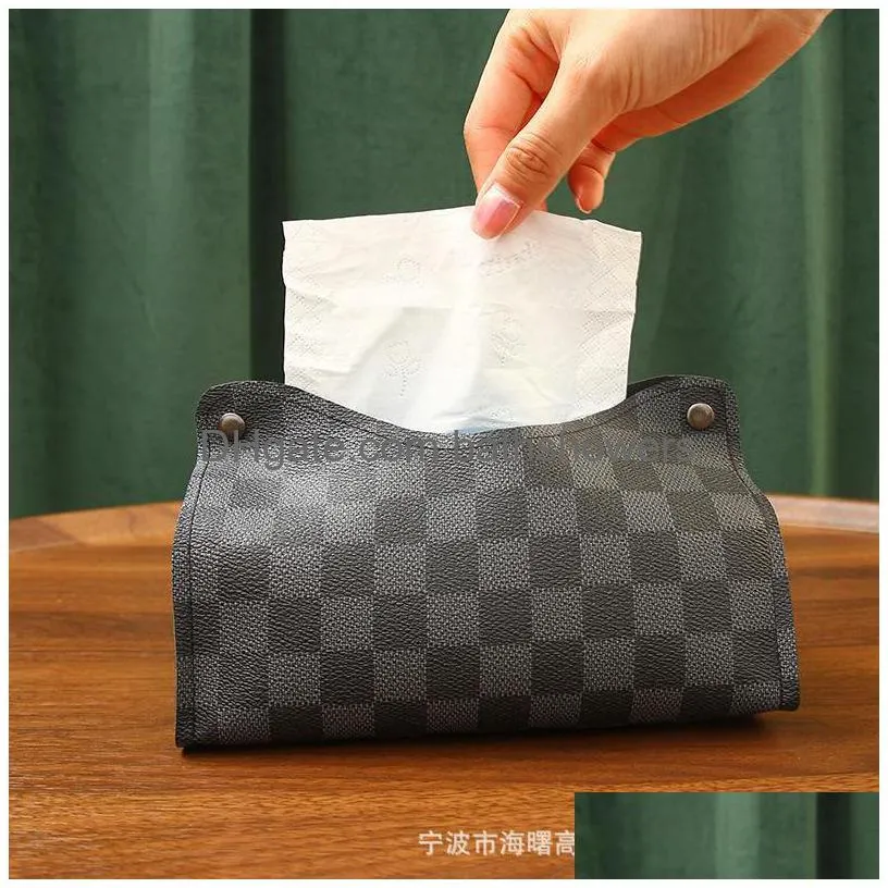 tissue boxes leather towel net red car paper cartridge home living room creative nordic ins style napkin tank storage box
