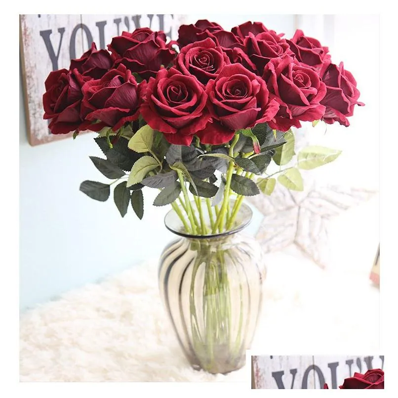 13colors vintage artificial flowers rose 51 cm/20 inch rose bouquets for bridal wedding bouquet decoration