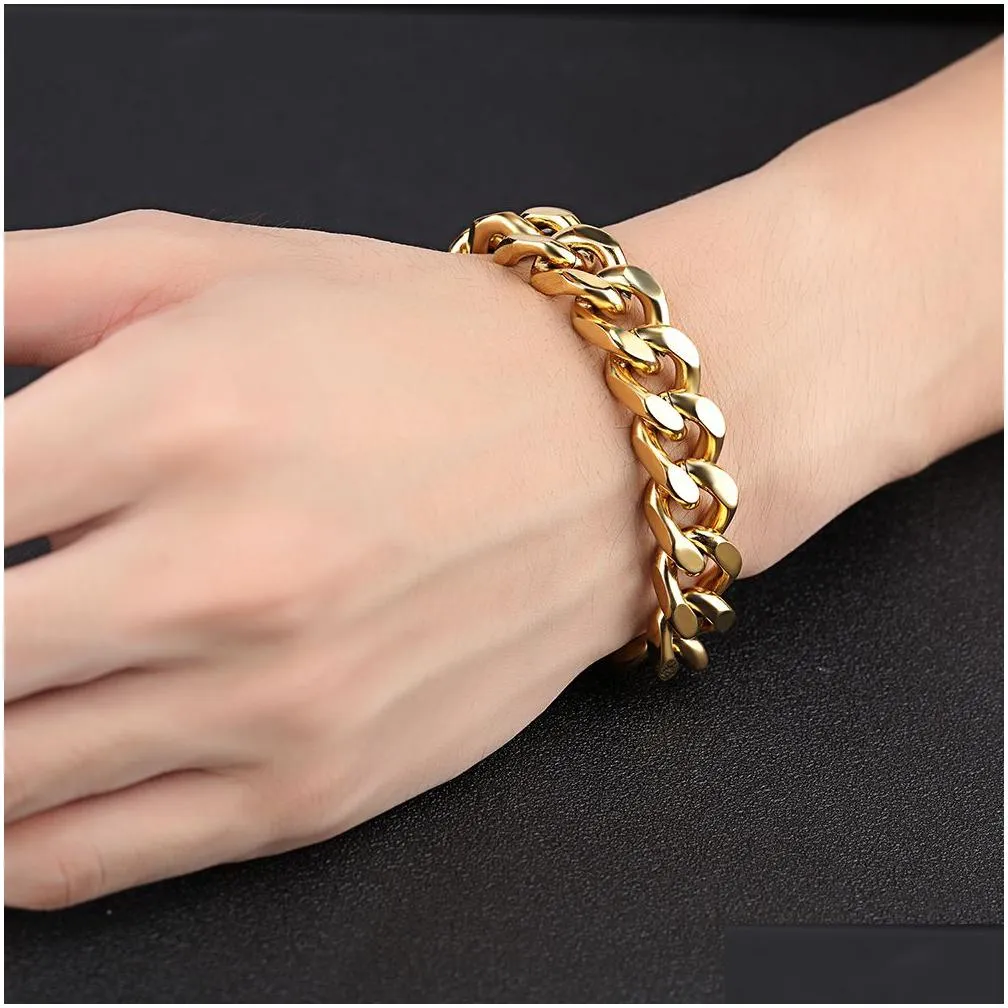 mens snake bone chain bracelets business stainless steel titanium steel bangle jewelry