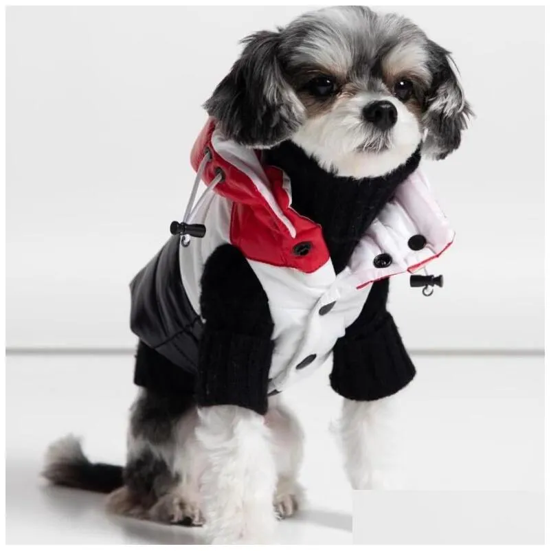 classic patchwork designer pet coats ins fashion thicken bulldog jacket winter warm personality teddy outerwears apparel