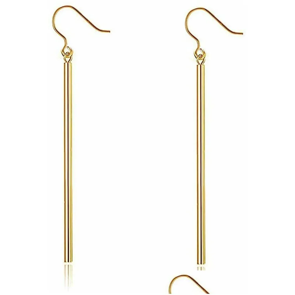 dangle chandelier long bar earrings for women girl.vertical stick round line drop earring simple geometric strip dangling