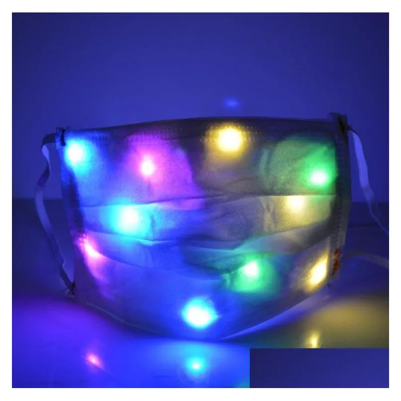 glowpartyco led rave face mask colorful light up glowing costume cover for festivals parties dancing bars.