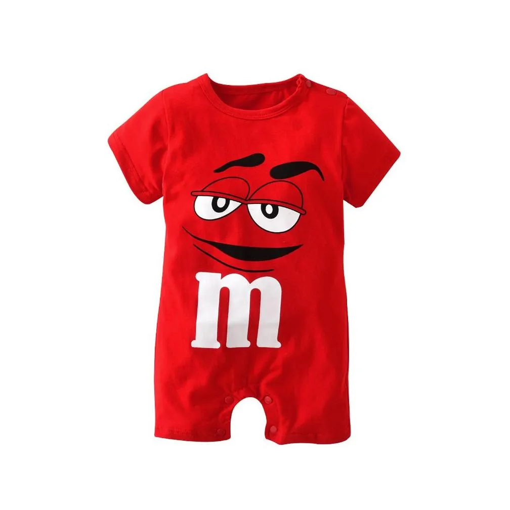 summer baby boy clothes born blue and red short sleeve clothing cartoon printing jumpsuit infant romper toddler outfits