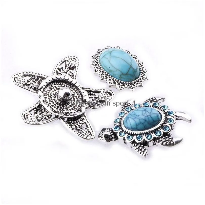 big snap jewelry starfish tortoise turquoise 18mm snap buttons for 18mm snaps bracelet necklace