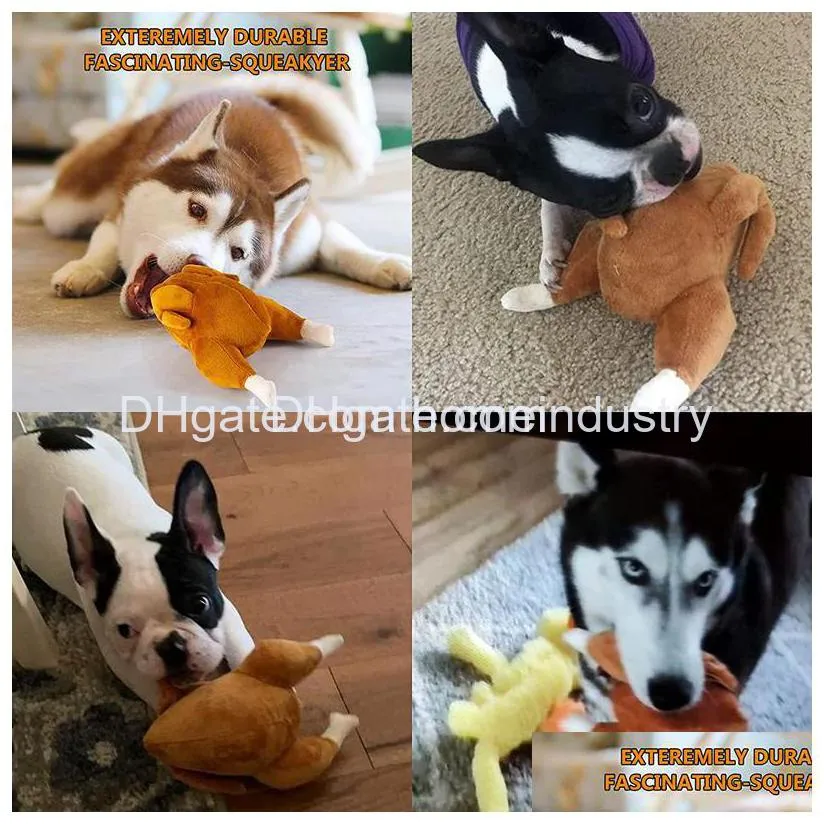 plush dog toy squeaky stuffed dog toys for boredom stimulating play chew resistant safe and non-toxic delicious turkey h27