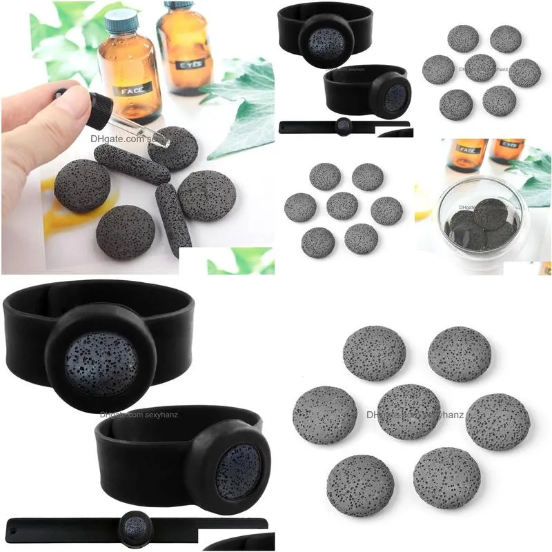 natural lava for kids mosquito repellent bracelet lava stone  oil diffuser bracelet men women lava silicone bracelets