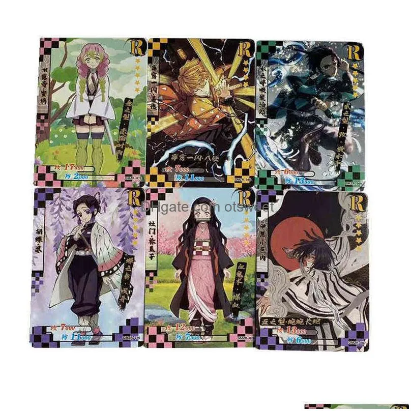 demon slayer card tcg game cards table toys for family children christmas gift aa220314